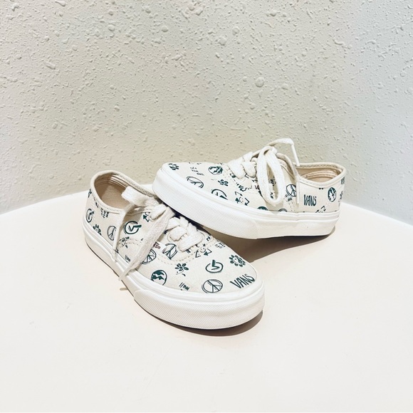 Vans Big Kids Unisex White Olive Lace Up Sneakers Size 13 - Picture 2 of 10